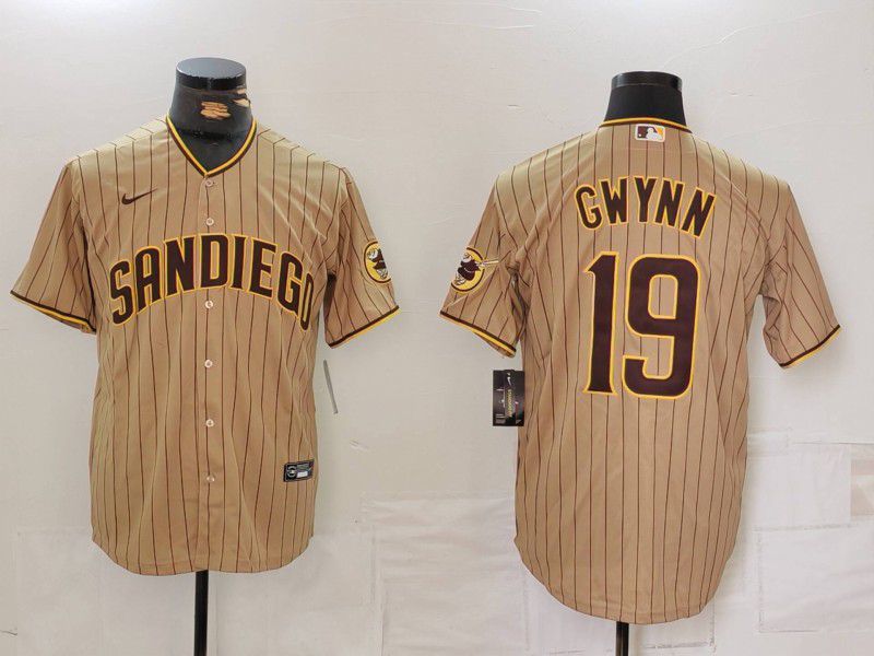 Men San Diego Padres #19 Gwynn Browm Stripe Game 2024 Nike MLB Jersey style 1